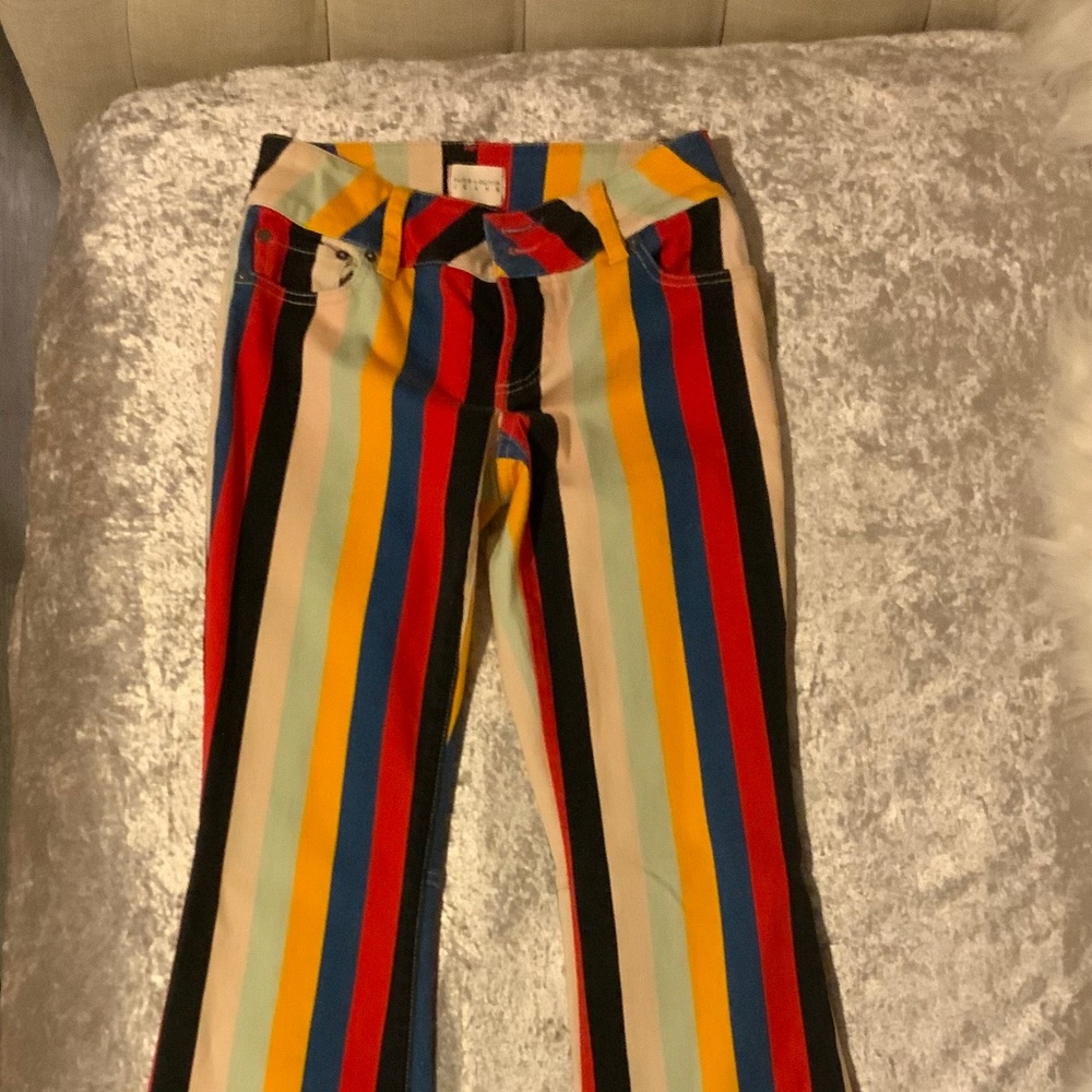 Alice and Olivia striped multi colored jeans